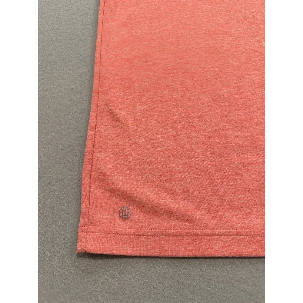 Adidas Golf Polo Shirt Mens Medium Coral Heather Performance Short Sleeve